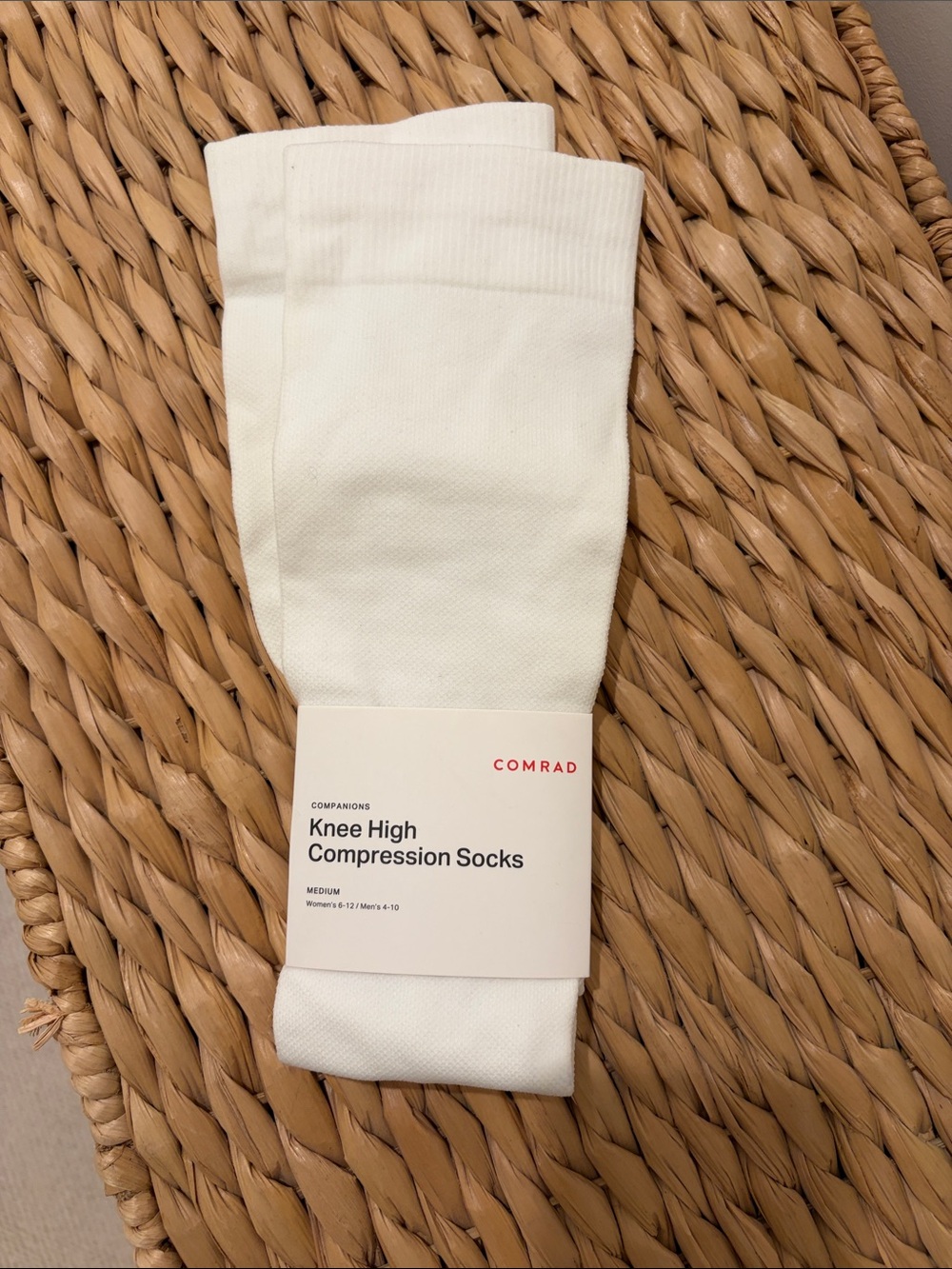 Comrad White Knee High Compression Socks
